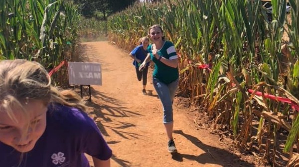 Running through Corn Maze